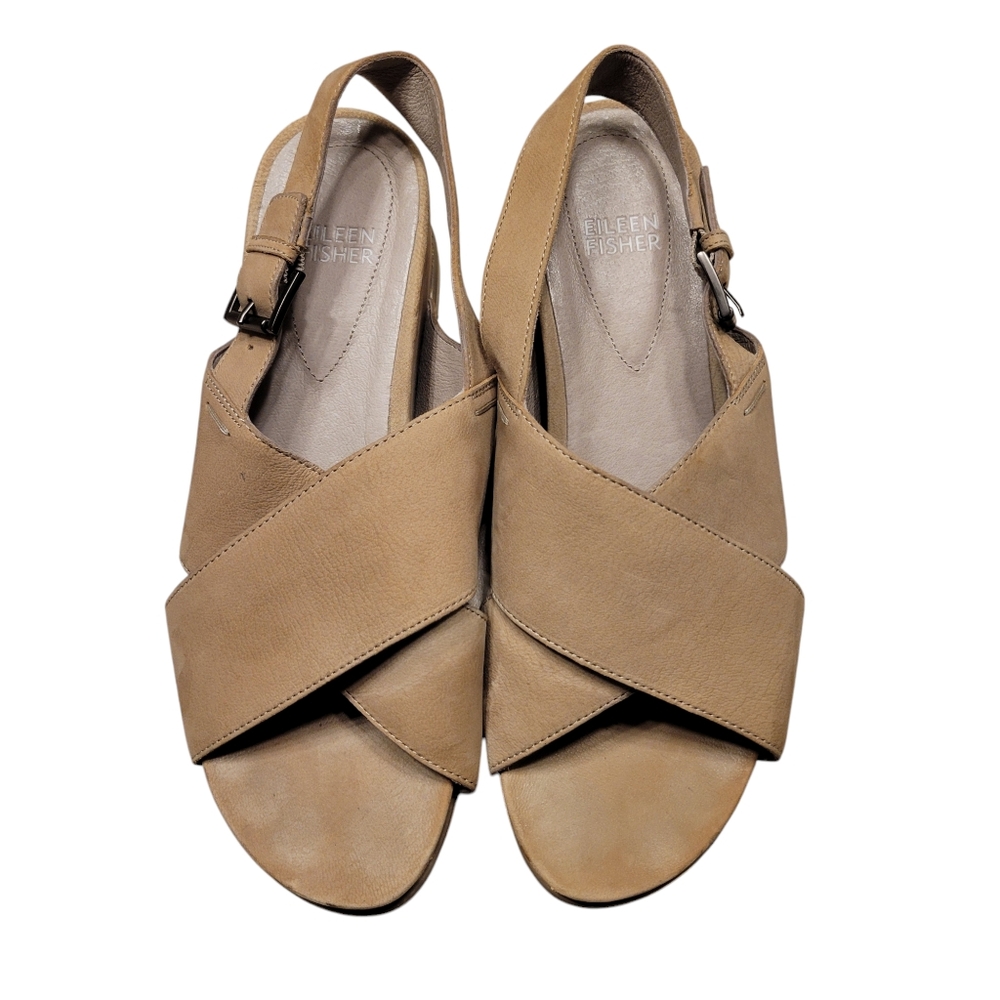 Eileen Fisher Tan Wedge Sandal